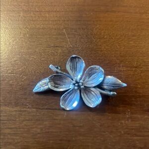 Vintage Sterling Silver Floral Brooch